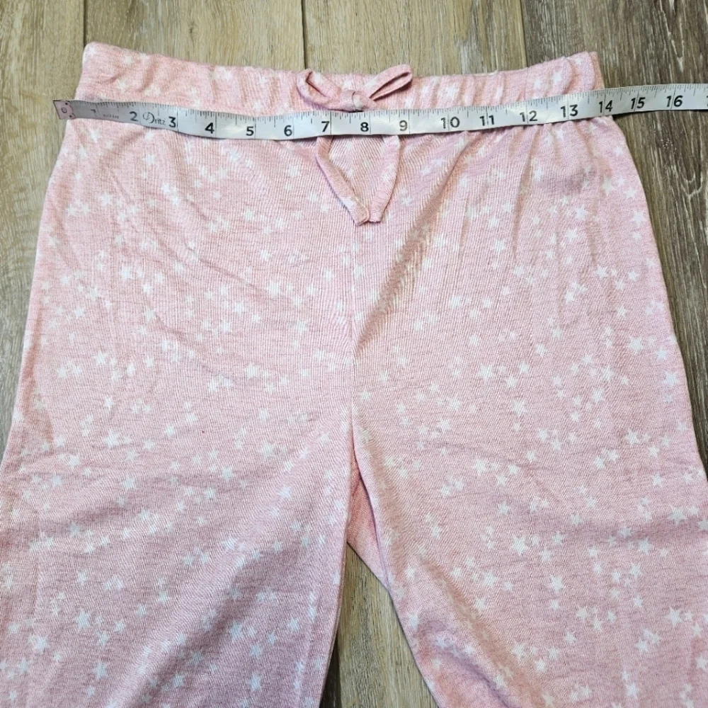 Sleep On It Pajama Pants Pastel Pink Stars Elastic Waist Children's Girl's Large